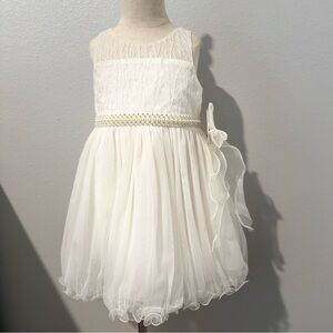 NWT American Princess Ivory Dress + Bow - Special Event B-day Flower Girl Easter